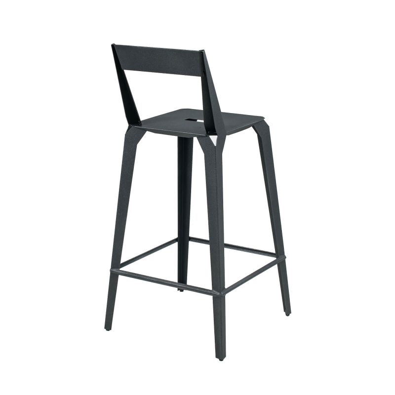 Valence Carrier® - Tabouret snack industriel français en métal avec dossier