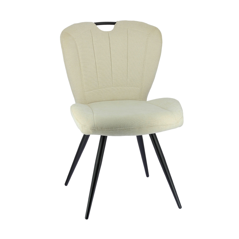 Elise - Chaise rembourrée pivotante en tissu avec poignée