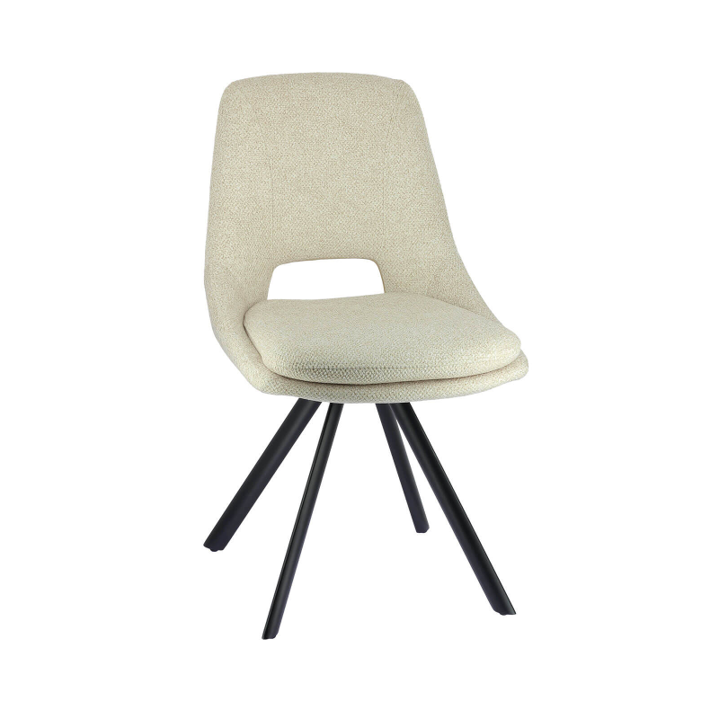 Alizée - Chaise moderne en tissu rembourrée pieds en métal