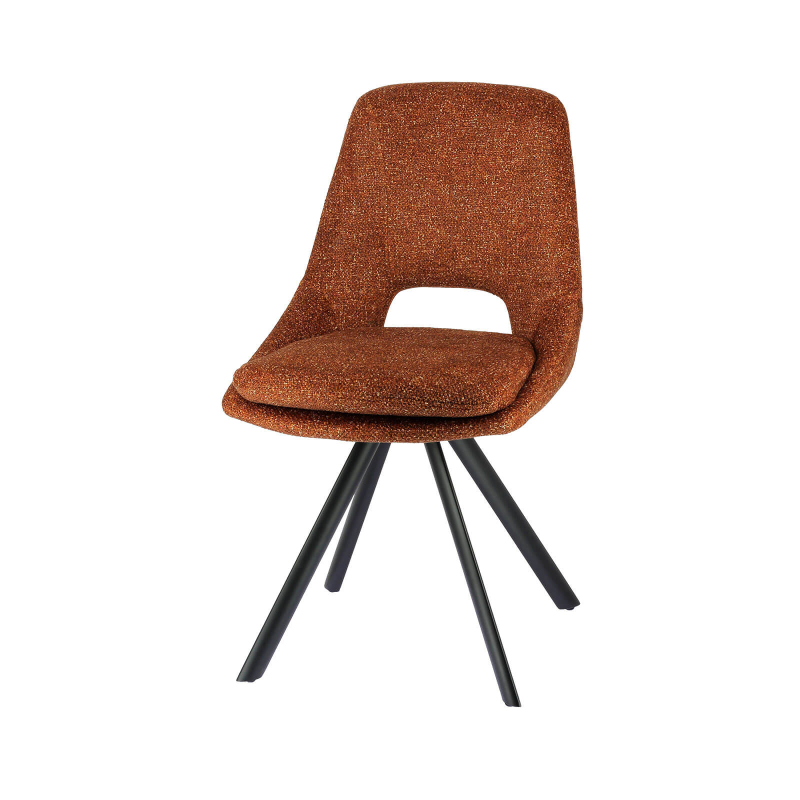 Alizée - Chaise moderne en tissu rembourrée pieds en métal