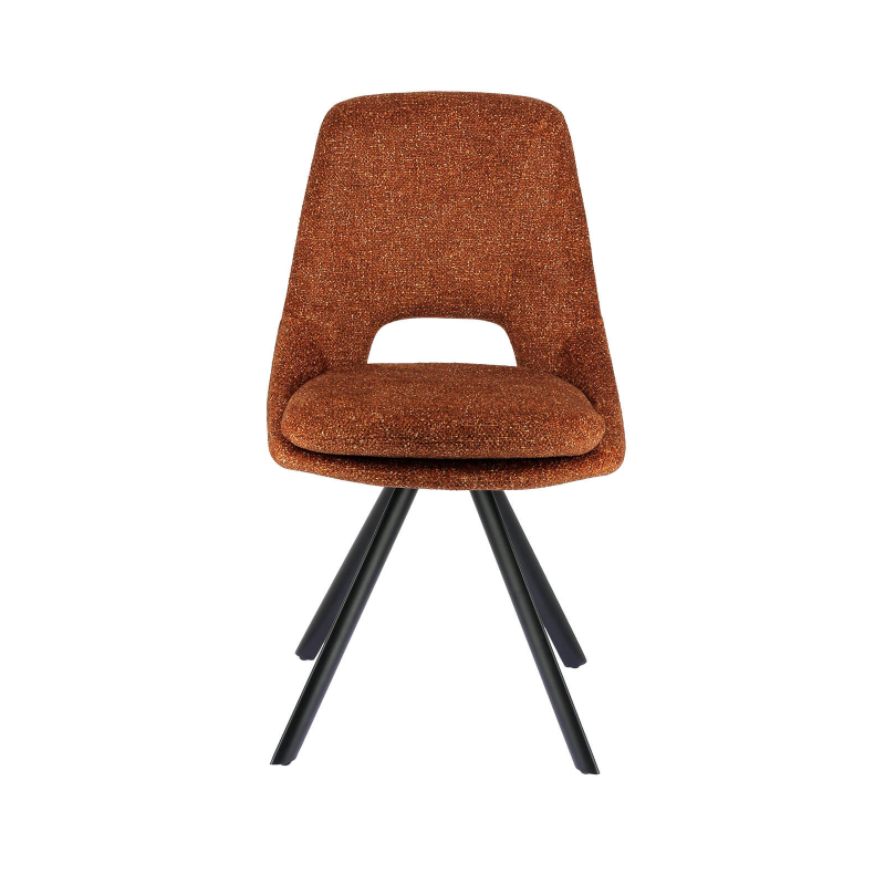 Alizée - Chaise moderne en tissu rembourrée pieds en métal
