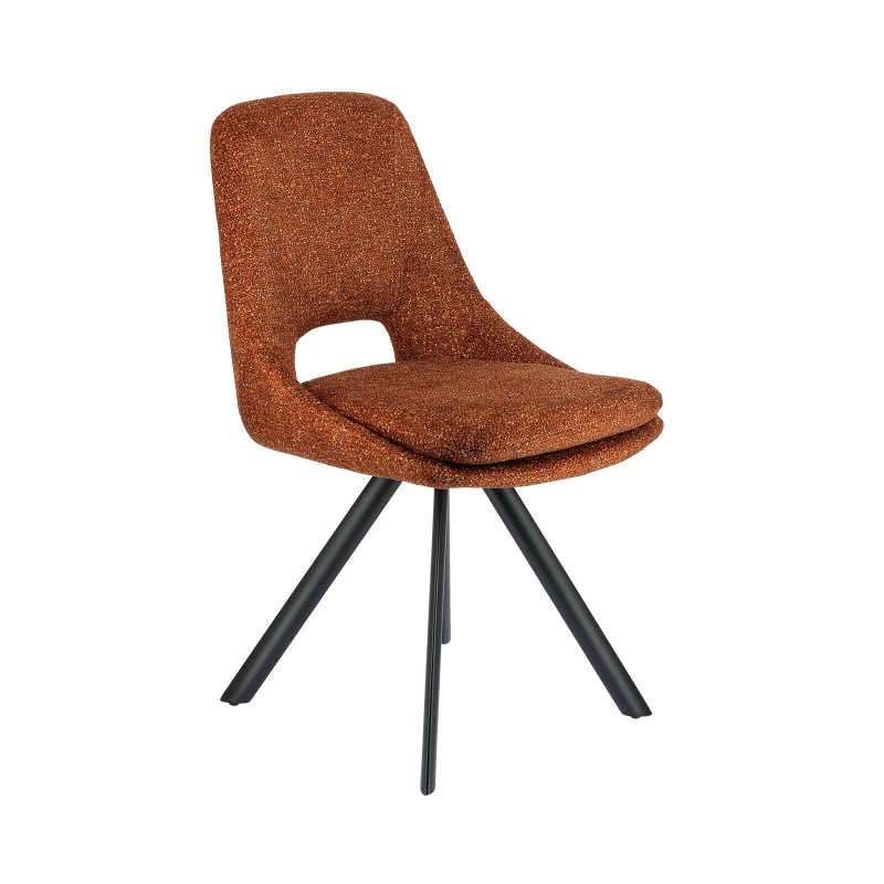 Alizée - Chaise moderne en tissu rembourrée pieds en métal