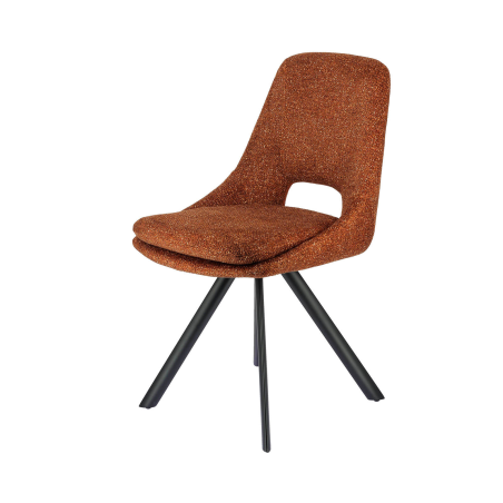 Alizée - Chaise moderne en tissu rembourrée pieds en métal