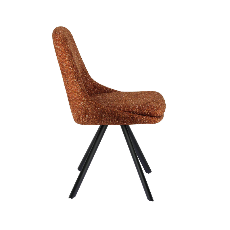 Alizée - Chaise moderne en tissu rembourrée pieds en métal
