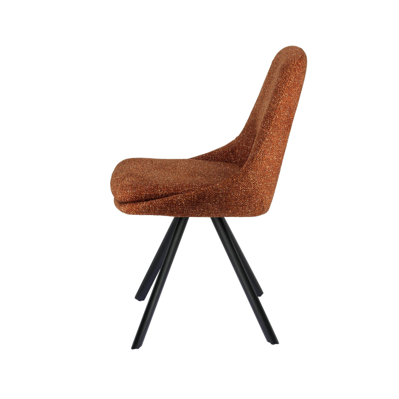 Alizée - Chaise moderne en tissu rembourrée pieds en métal