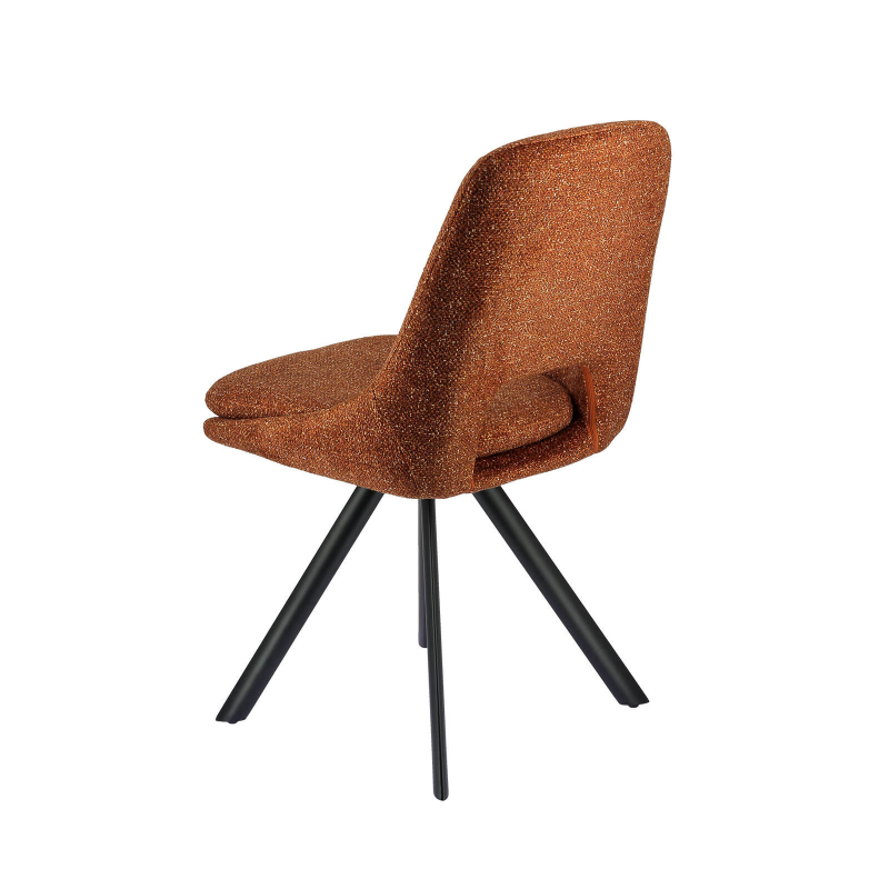 Alizée - Chaise moderne en tissu rembourrée pieds en métal