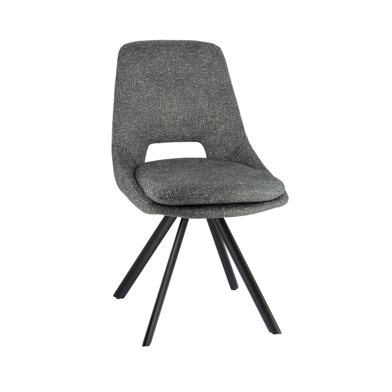 Alizée - Chaise moderne en tissu rembourrée pieds en métal
