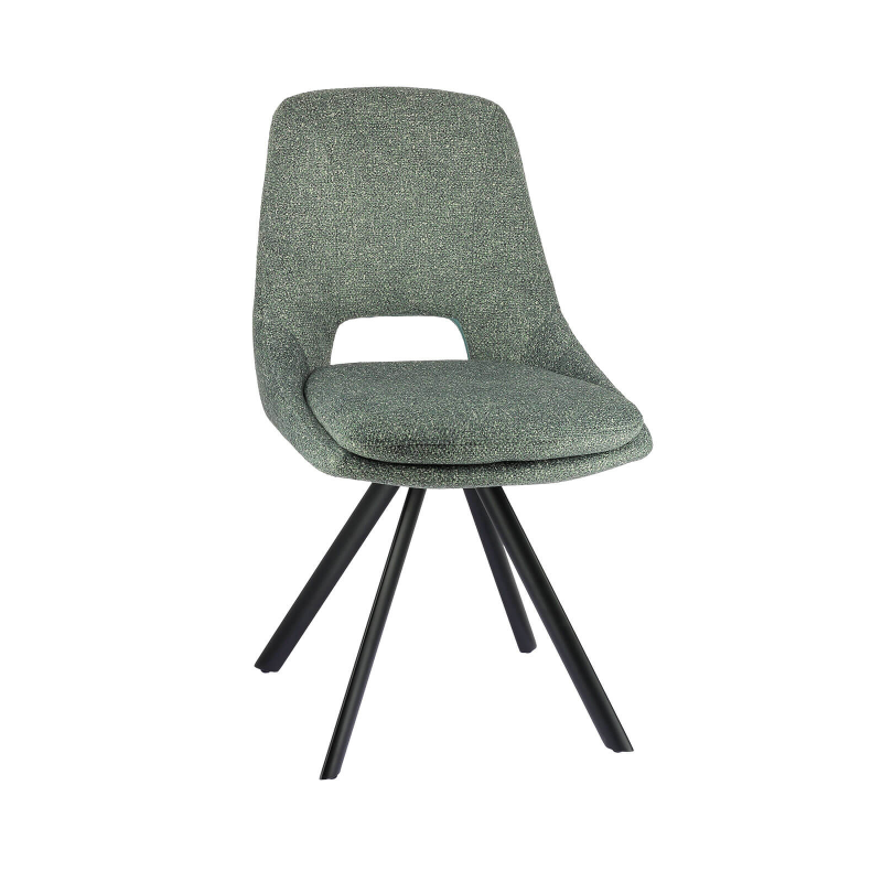 Alizée - Chaise moderne en tissu rembourrée pieds en métal