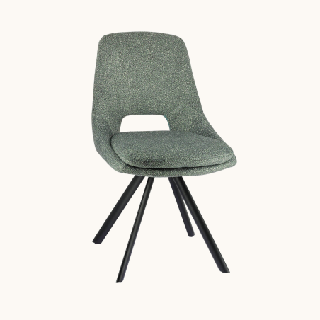 Alizée - Chaise moderne en tissu rembourrée pieds en métal