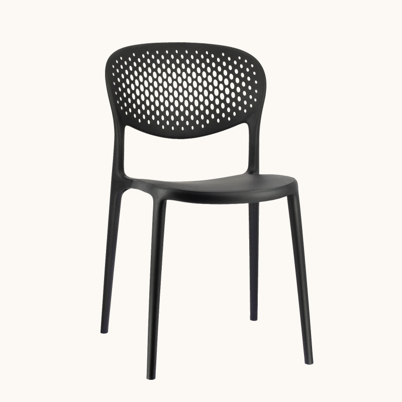 Abby Connubia® - Chaise de jardin empilable en polypropylène recyclé avec dossier microperforé