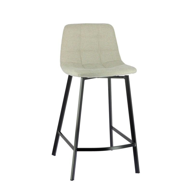 Carvi - Tabouret matelassé hauteur snack en tissu