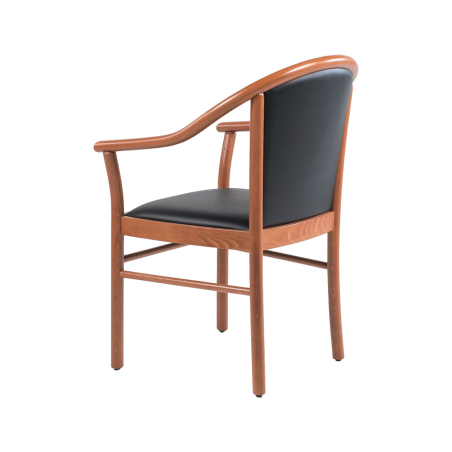 Manuela - Fauteuil bridge en bois avec assise et dossier rembourrés