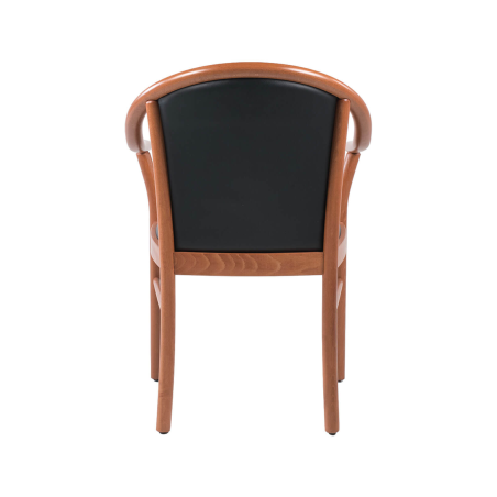 Manuela - Fauteuil bridge en bois avec assise et dossier rembourrés