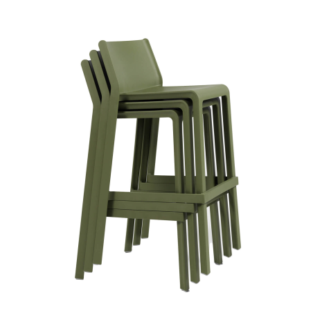 Trill stool - Tabouret de bar moderne empilable en polypropylène