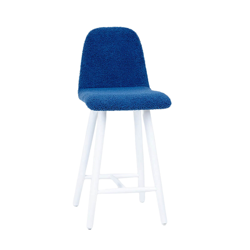 Pandora - Tabouret snack en tissu et pieds en bois massif