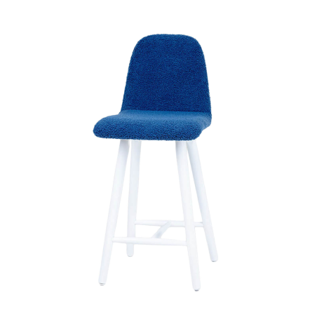 Pandora - Tabouret snack en tissu et pieds en bois massif