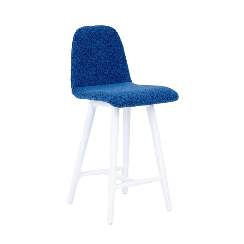 Pandora - Tabouret snack en tissu et pieds en bois massif