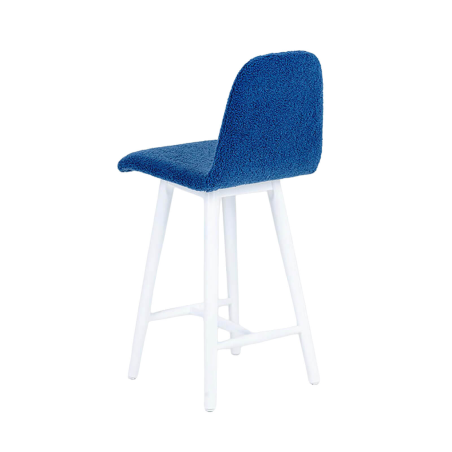Pandora - Tabouret snack en tissu et pieds en bois massif