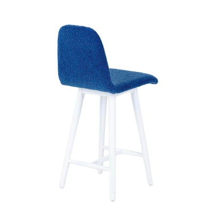 Pandora - Tabouret snack en tissu et pieds en bois massif