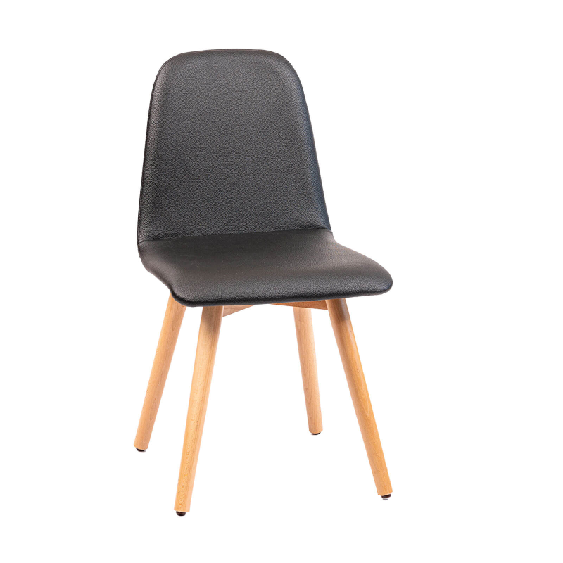 Pandora - Chaise rembourrée avec pieds coniques en bois