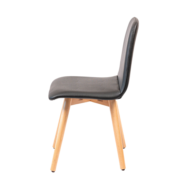 Pandora - Chaise rembourrée avec pieds coniques en bois