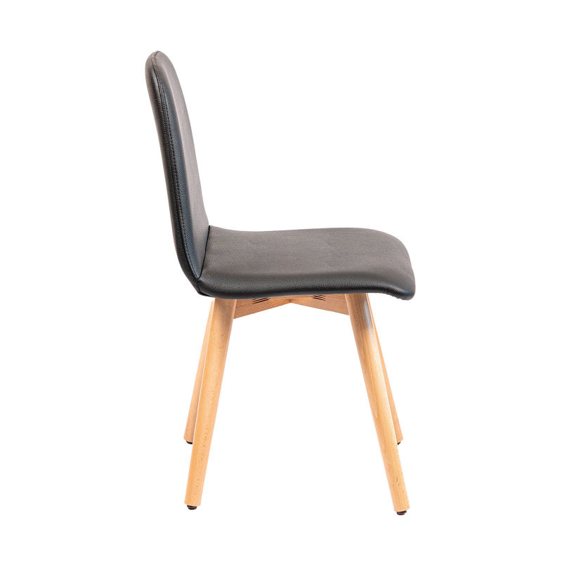 Pandora - Chaise rembourrée avec pieds coniques en bois