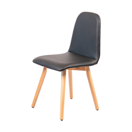 Pandora - Chaise rembourrée avec pieds coniques en bois