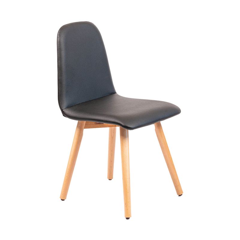 Pandora - Chaise rembourrée avec pieds coniques en bois