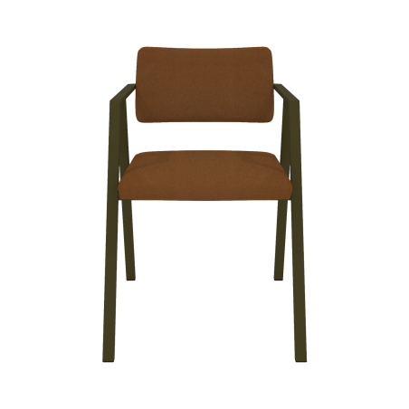 Bormio - Chaise design en simili avec accoudoirs et pieds en métal