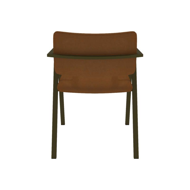 Bormio - Chaise design en simili avec accoudoirs et pieds en métal