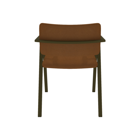 Bormio - Chaise design en simili avec accoudoirs et pieds en métal