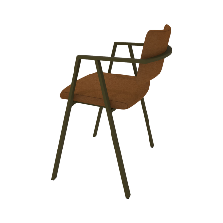 Bormio - Chaise design en simili avec accoudoirs et pieds en métal