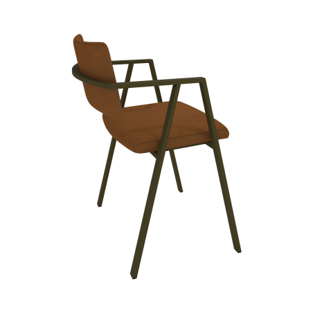 Bormio - Chaise design en simili avec accoudoirs et pieds en métal