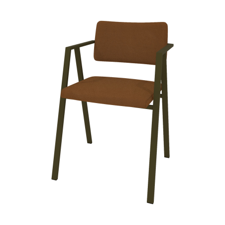 Bormio - Chaise design en simili avec accoudoirs et pieds en métal