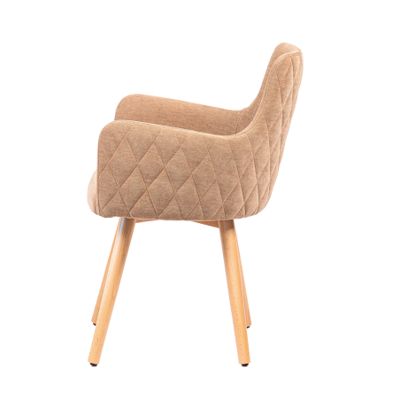 Anders diamant - Fauteuil en tissu dos matelassé et pieds en bois