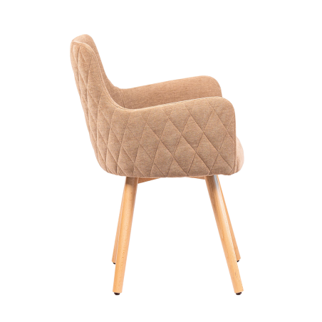 Anders diamant - Fauteuil en tissu dos matelassé et pieds en bois
