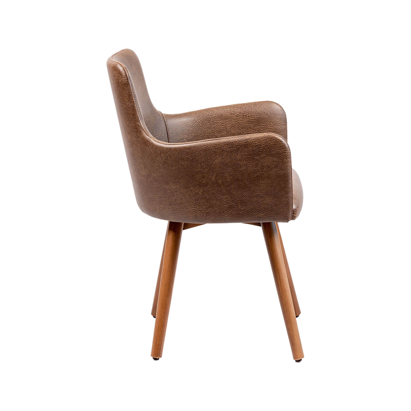 Anders - Fauteuil rembourré avec pieds bois
