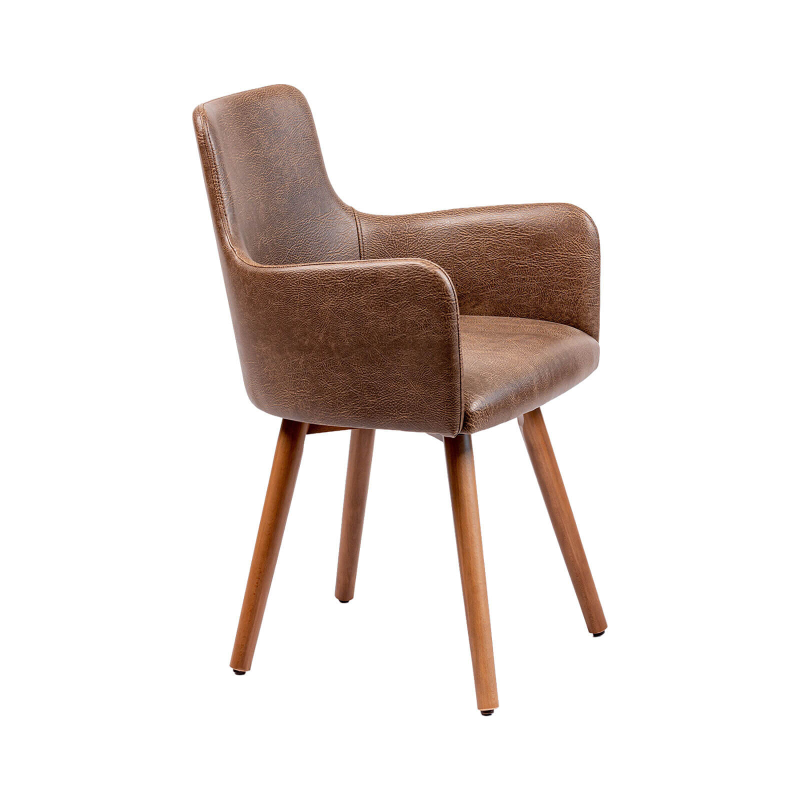 Anders - Fauteuil rembourré avec pieds bois