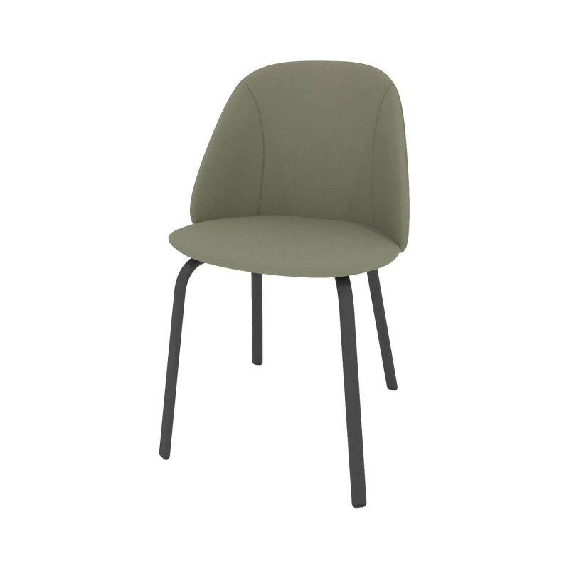 Sofia - Chaise cosy en simili avec pieds métal
