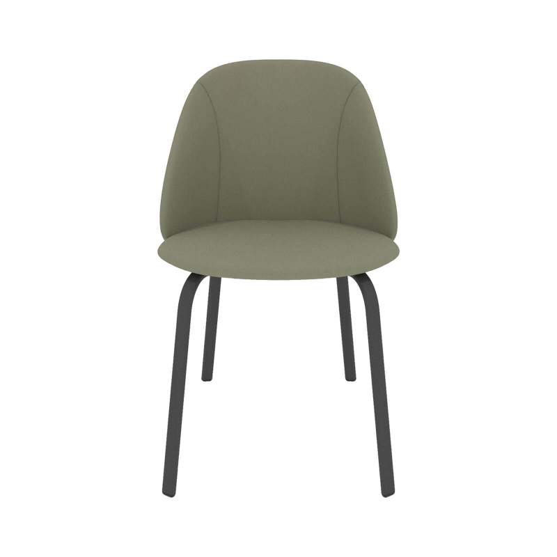 Sofia - Chaise cosy en simili avec pieds métal