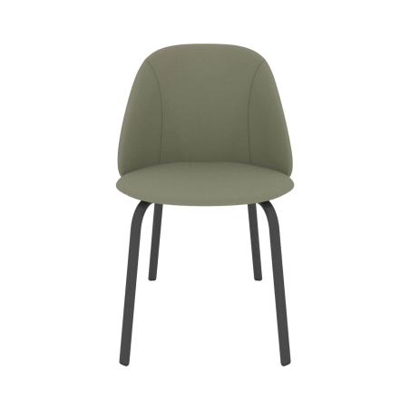 Sofia - Chaise cosy en simili avec pieds métal