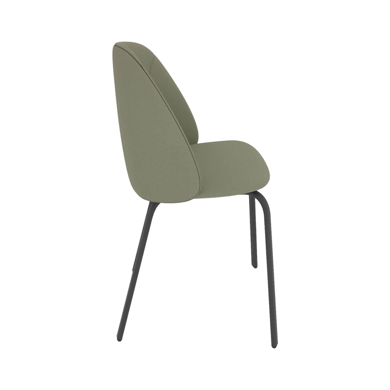 Sofia - Chaise cosy en simili avec pieds métal