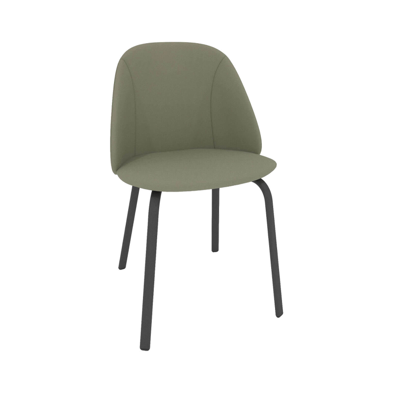 Sofia - Chaise cosy en simili avec pieds métal