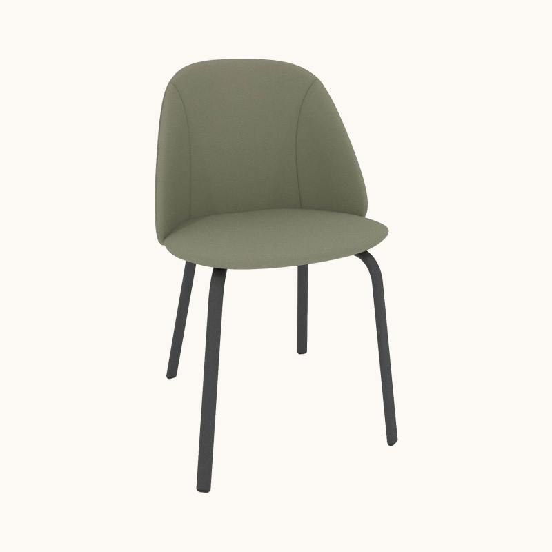 Sofia - Chaise cosy en simili avec pieds métal
