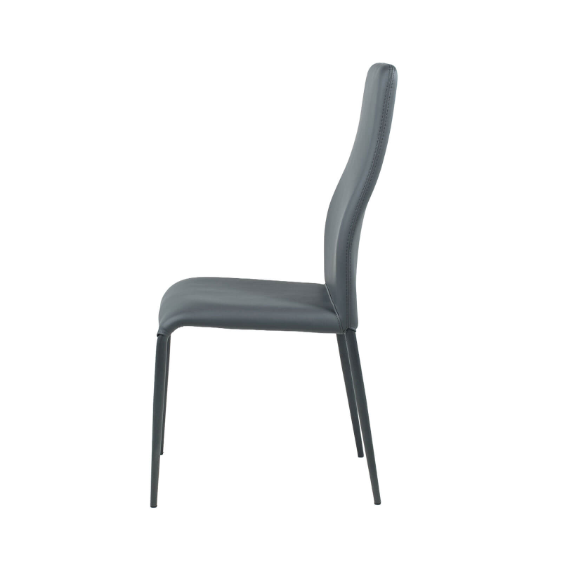 Mirta - Chaise de salle à manger italienne en synthétique et métal