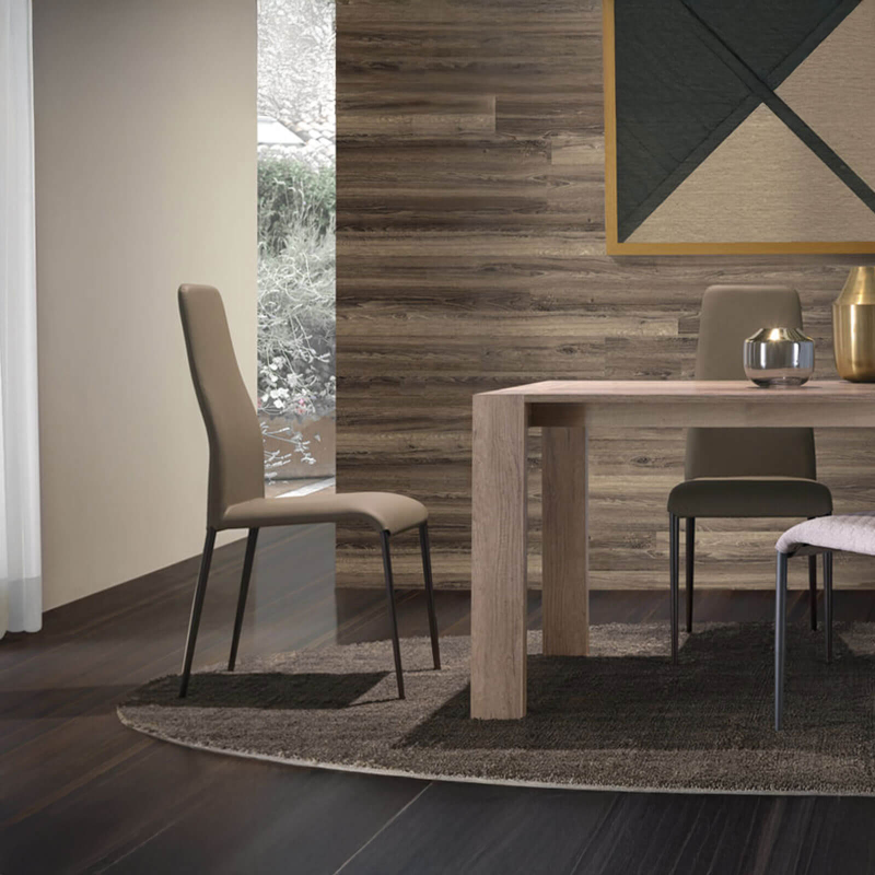 Mirta - Chaise de salle à manger italienne en synthétique et métal