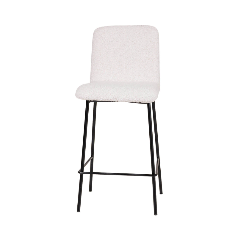 Plaza - Tabouret snack moderne en tissu et pieds en métal