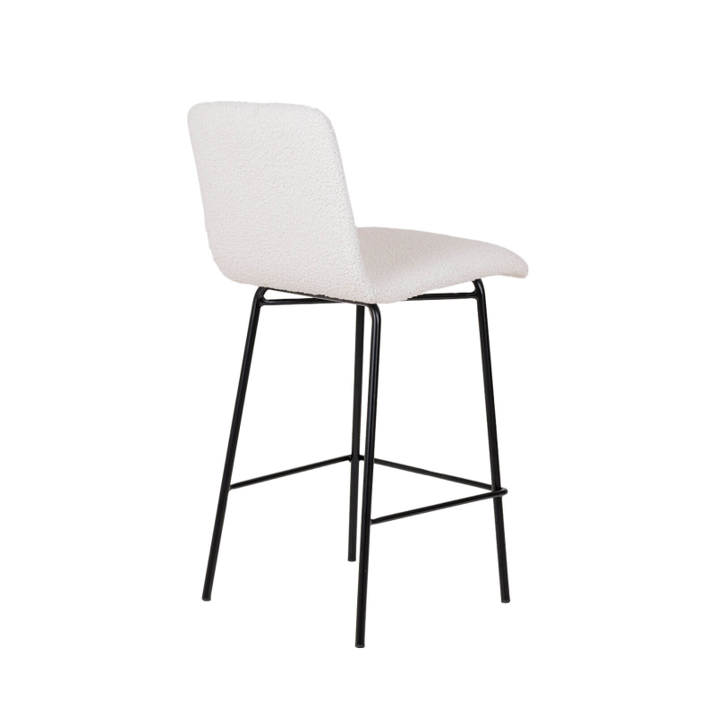 Plaza - Tabouret snack moderne en tissu et pieds en métal