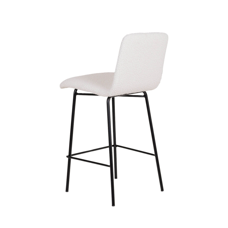 Plaza - Tabouret snack moderne en tissu et pieds en métal