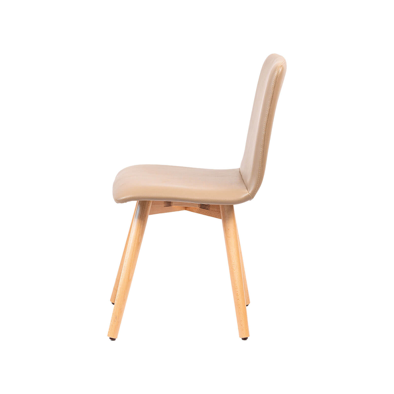 Plaza - Chaise moderne rembourrée avec pieds en bois coniques